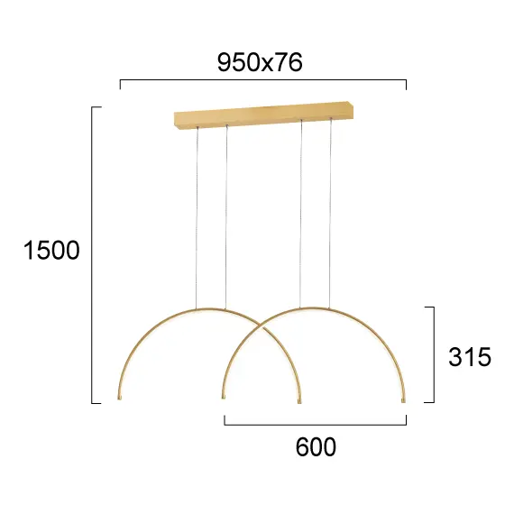 LED Полилей MEGAN 4303100 Viokef 39W 3000K | Osvetlenieto.bg