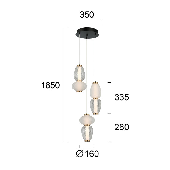 LED Полилей SHINY 4304100 Viokef 23W 3000K | Osvetlenieto.bg