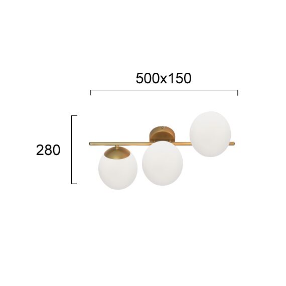 Плафон Gold Floris 4260301 Viokef 3xE14 | Osvetlenieto.bg