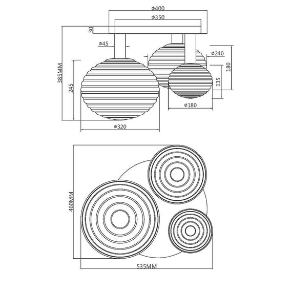 Плафон Reels MOD268CL-03B Maytoni 3xE14 | Osvetlenieto.bg