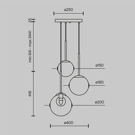 Полилей Basic form MOD521PL-03G Maytoni 3xG9 | Osvetlenieto.bg