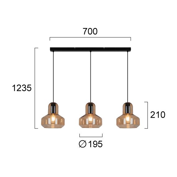 Полилей MANDY 4295900 Viokef 3xE27 | Osvetlenieto.bg