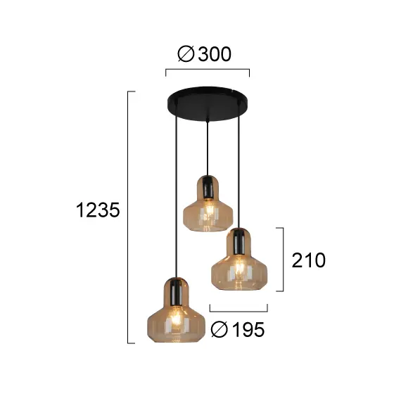 Полилей MANDY 4296000 Viokef 3xE27 | Osvetlenieto.bg
