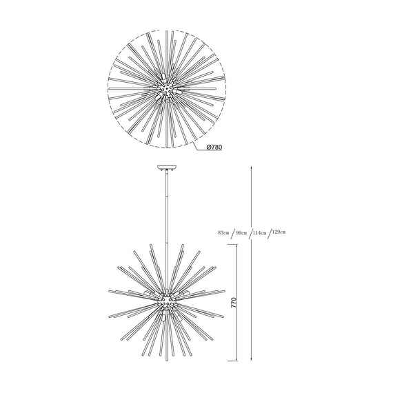 Полилей Zuma Line P0491-09C-F7DY URCHIN 9xG9 злато | Osvetlenieto.bg