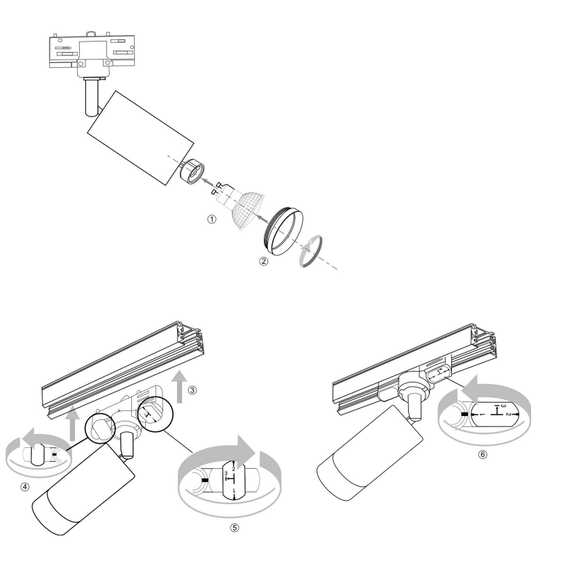 Прожектор Focus LED 4L TR028-3-GU10-B Maytoni 1xGU10 | Osvetlenieto.bg