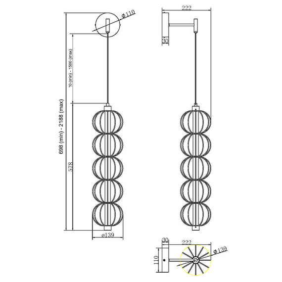 LED Аплик Golden Cage MOD216WL-L10G3K Maytoni 17W 3000K | Osvetlenieto.bg