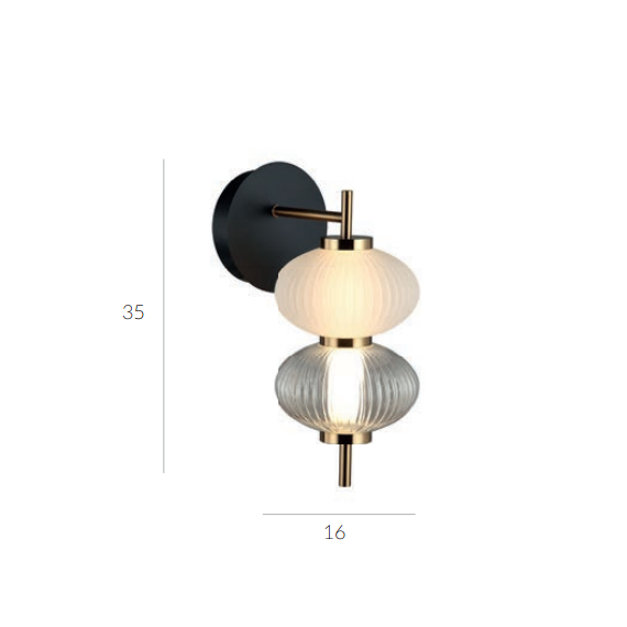 LED Аплик Testa WL-84938-2-BK Italux 8W 3000K | Osvetlenieto.bg