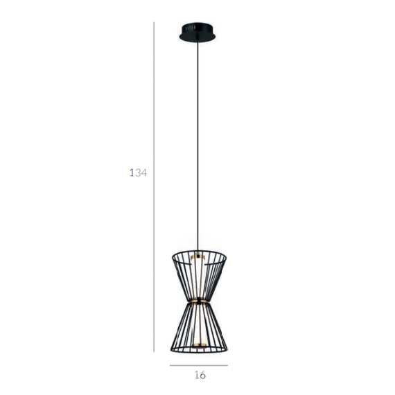 LED Пендел Sanke PND-63849-2-BK Italux 8W 3000K | Osvetlenieto.bg