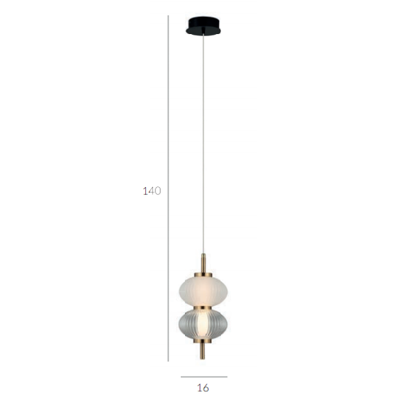 LED Пендел Testa PND-84938-2V-BK Italux 8W 3000K | Osvetlenieto.bg