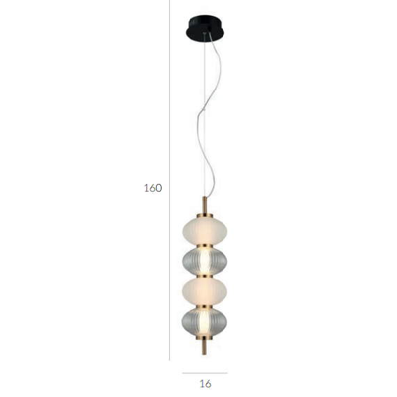 LED Пендел Testa PND-84938-4V-BK Italux 16W 3000K | Osvetlenieto.bg
