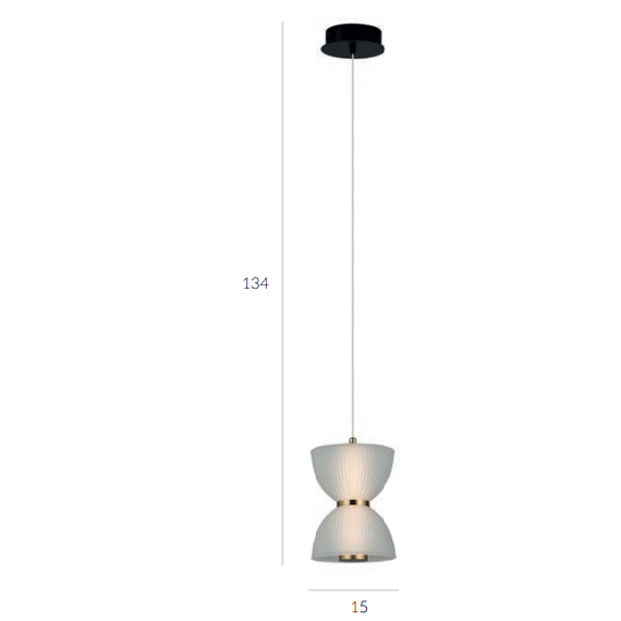 LED Пендел Tica PND-83949-1-BK Italux 8W 3000K | Osvetlenieto.bg