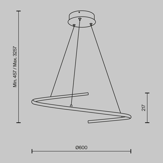 LED Полилей Curve MOD242PL-L33BSK Maytoni 31W 2600K-3500K | Osvetlenieto.bg