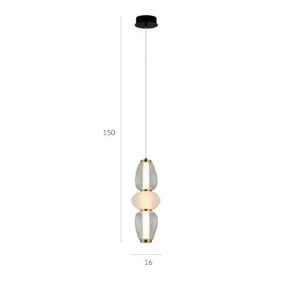 LED Полилей Gastel PND-74937-3-BK Italux 16W 3000K | Osvetlenieto.bg