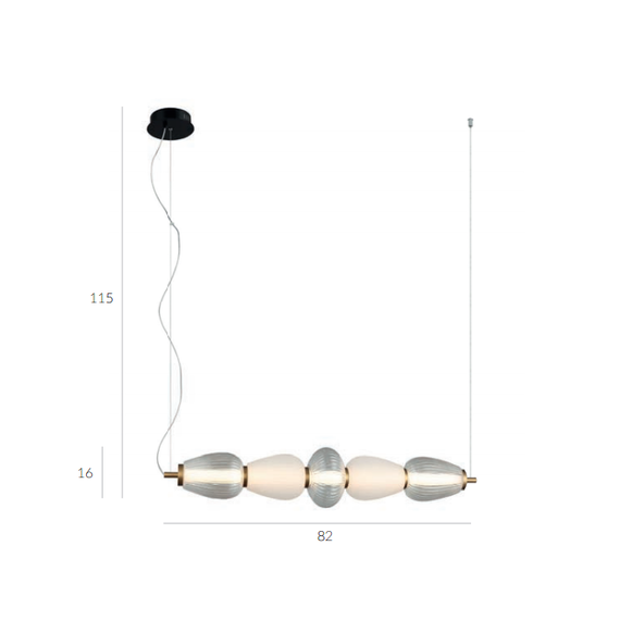 LED Полилей Gastel PND-74937-5-BK Italux 22W 3000K | Osvetlenieto.bg