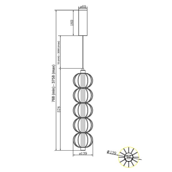 LED Полилей Golden Cage MOD216PL-L10G3K Maytoni 17W 3000K | Osvetlenieto.bg