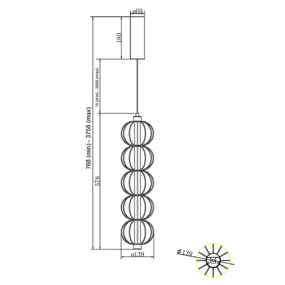 LED Полилей Golden Cage MOD216PL-L10G3K Maytoni 17W 3000K | Osvetlenieto.bg