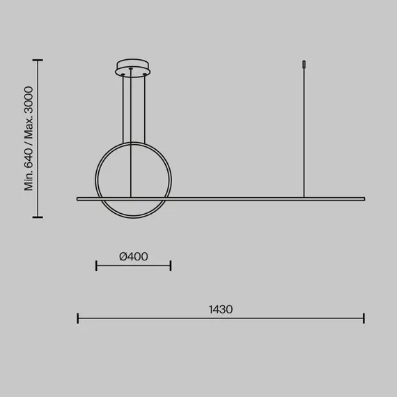 LED Полилей Halo MOD247PL-L49BSK Maytoni 40W 2600K-3500K | Osvetlenieto.bg