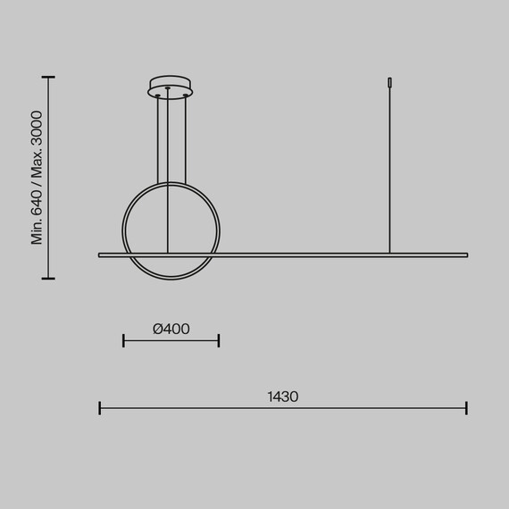 LED Полилей Halo MOD247PL-L49BSK Maytoni 40W 2600K-3500K | Osvetlenieto.bg