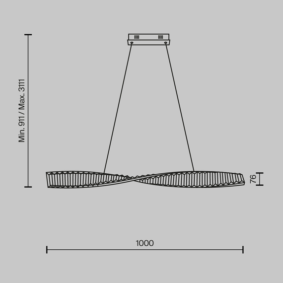 LED Полилей Krone P097PL-L28BS3K Maytoni 27W 3000K | Osvetlenieto.bg