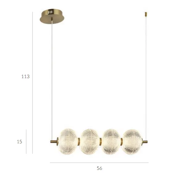 LED Полилей Lazie PND-29038-4-GD Italux 19W 3000K | Osvetlenieto.bg