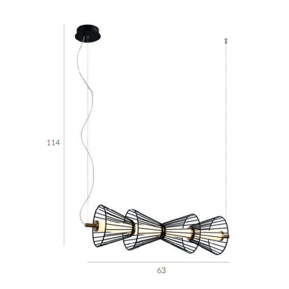 LED Полилей Sanke PND-63849-4-BK Italux 15W 3000K | Osvetlenieto.bg