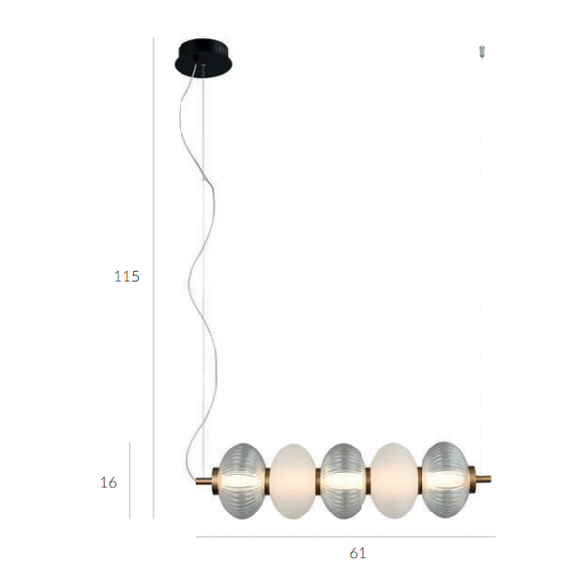 LED Полилей Testa PND-84938-4-BK Italux 19W 3000K | Osvetlenieto.bg