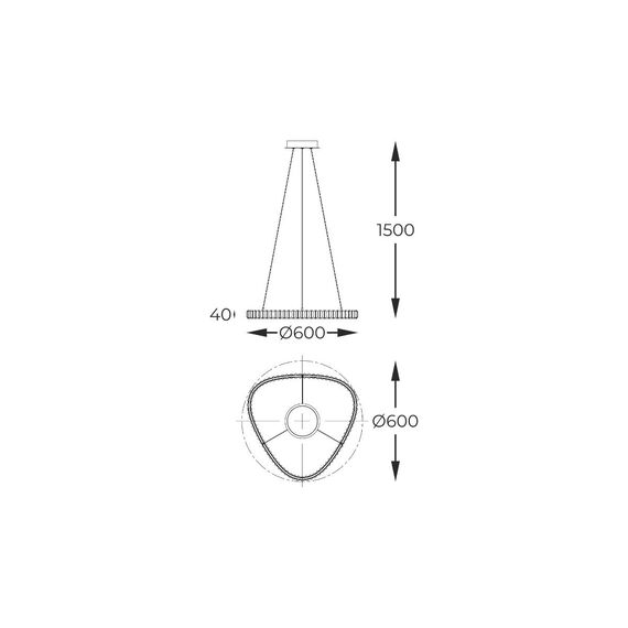LED Полилей Zuma Line MD3169-1-3GT ATHESA 25W 3000K-6000K | Osvetlenieto.bg