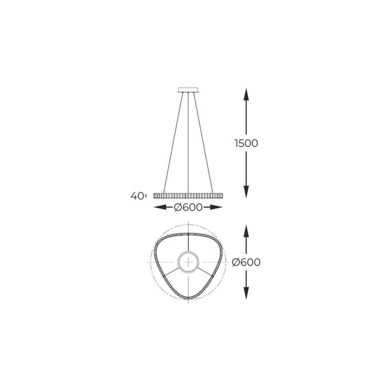 LED Полилей Zuma Line MD3169-1-3GT ATHESA 25W 3000K-6000K | Osvetlenieto.bg