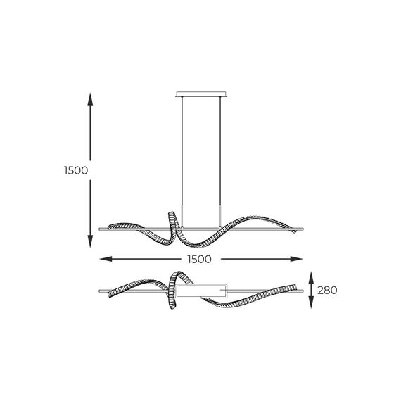 LED Полилей Zuma Line MD3170-1-3GT ATHESA 26W 3000K-6000K | Osvetlenieto.bg