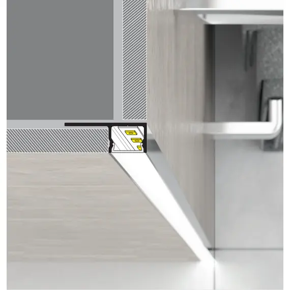 LED профил за вграждане в плочки UNI-TILE12 C PLUS анодизиран 2 метра | Osvetlenieto.bg