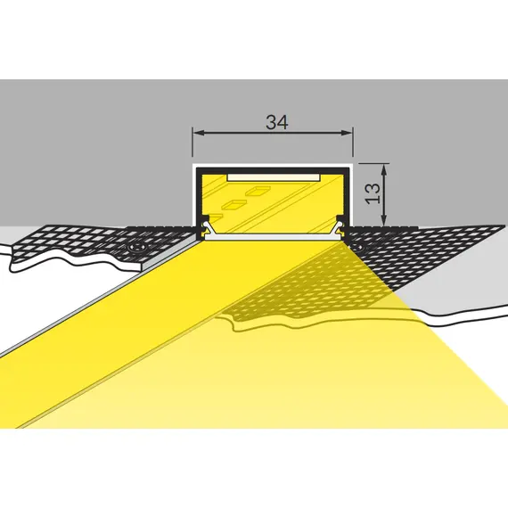 LED профил за вграждане VARIO30-04 TRIMLESS EF 2000 суров алуминий | Osvetlenieto.bg