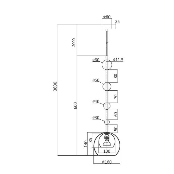 Пендел Ros MOD227PL-01B Maytoni 1xGU10 | Osvetlenieto.bg