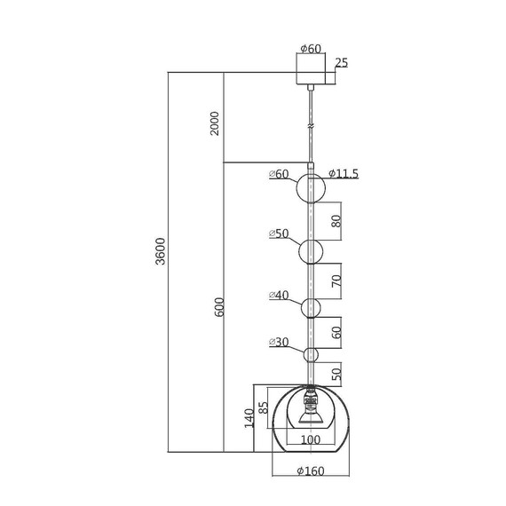 Пендел Ros MOD227PL-01BS Maytoni 1xGU10 | Osvetlenieto.bg