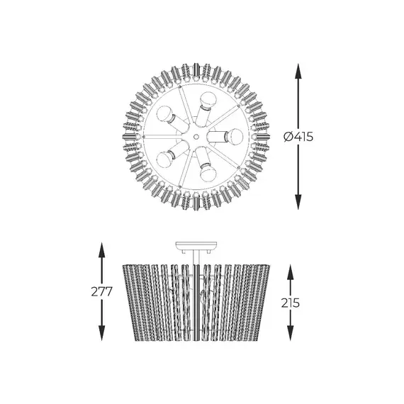Плафон Zuma Line C0547-05H-F9AC BACH 5xE14 | Osvetlenieto.bg