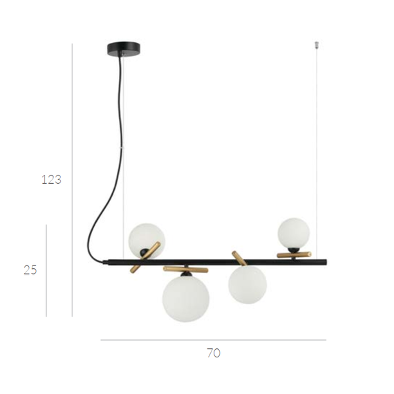 Полилей Reverso PND-5622-4-BRO-W Italux 4xG9 | Osvetlenieto.bg