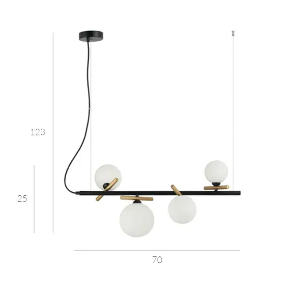 Полилей Reverso PND-5622-4-BRO-W Italux 4xG9 | Osvetlenieto.bg