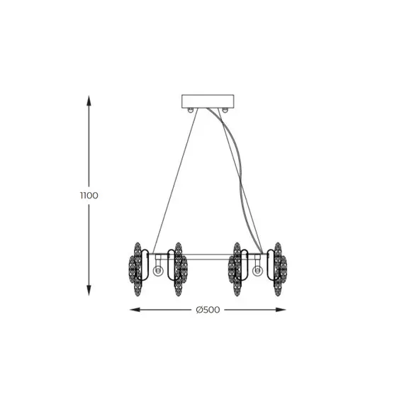 Полилей Zuma Line 9864-500 TIARA 6xE14 | Osvetlenieto.bg