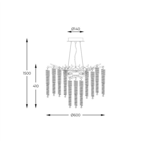 Полилей Zuma Line MD3720-1-EGN DIJON 8xG9 | Osvetlenieto.bg