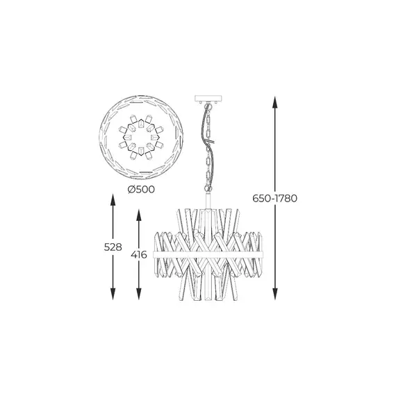 Полилей Zuma Line P0567-08C-7GAC CONSTANTINOPLE 8xG9 | Osvetlenieto.bg