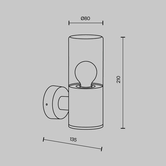 Фасаден аплик Amas O432WL-01GF Maytoni 1xE27 IP54 | Osvetlenieto.bg