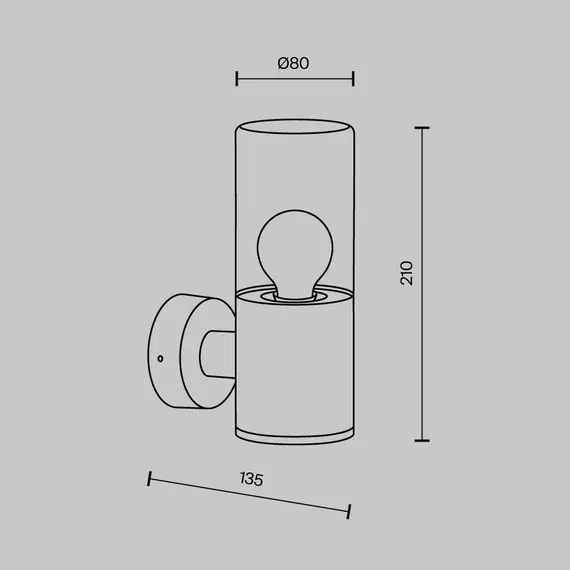 Фасаден аплик Amas O432WL-01GF Maytoni 1xE27 IP54 | Osvetlenieto.bg