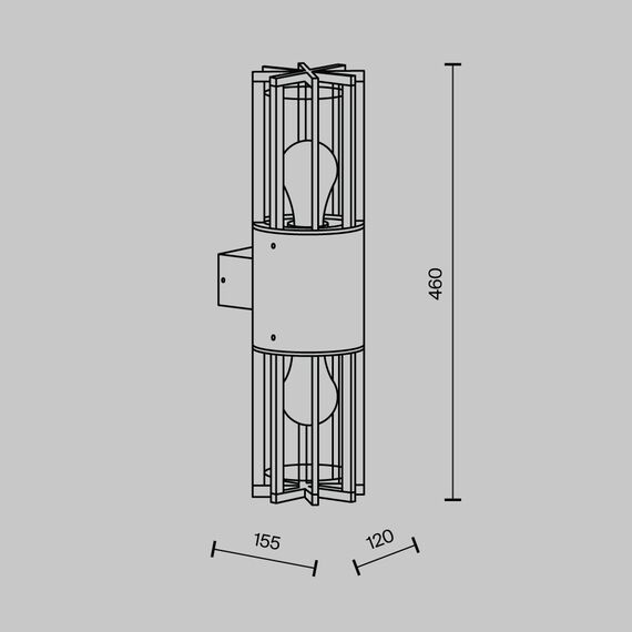 Фасаден аплик Barrel O453WL-02GF Maytoni 2xE27 IP54 | Osvetlenieto.bg