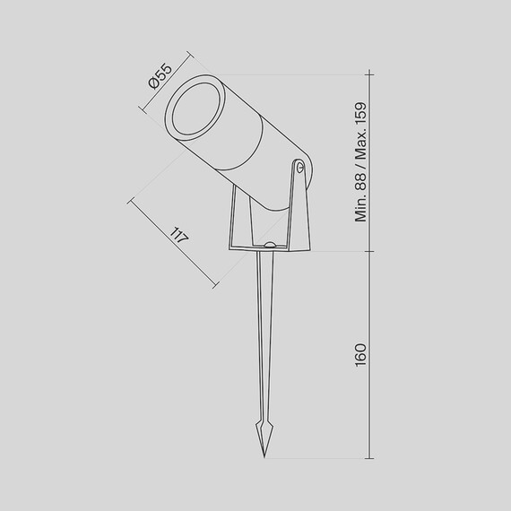 LED Градински прожектор Bern O050FL-L5W3K Maytoni 5W 3000K IP65 | Osvetlenieto.bg