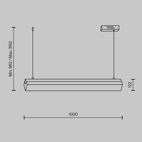 LED Полилей Petra MOD250PL-L36BS3K Maytoni 35W 3000K | Osvetlenieto.bg