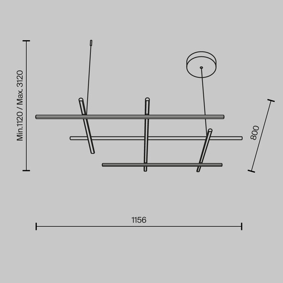 LED Полилей Radiance MOD278PL-L86G3K Maytoni 80W 3000K | Osvetlenieto.bg