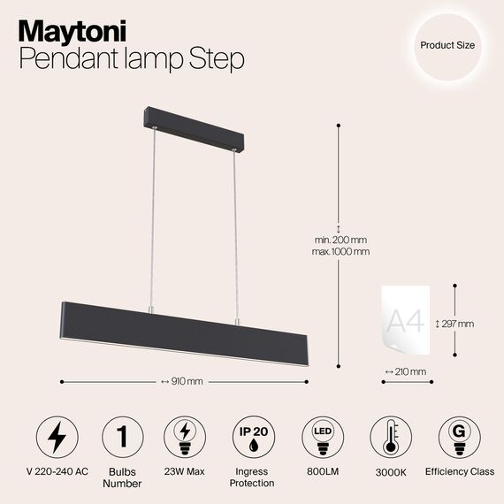 LED Полилей Step P010PL-L23B Maytoni 23W 3000K | Osvetlenieto.bg LED Полилей Step P010PL-L23B Maytoni 23W 3000K | Osvetlenieto.bg