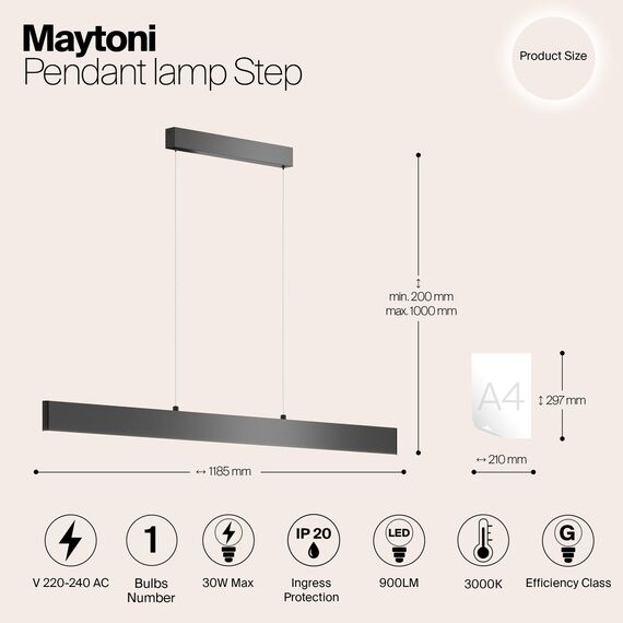 LED Полилей Step P010PL-L30B Maytoni 30W 3000K | Osvetlenieto.bg LED Полилей Step P010PL-L30B Maytoni 30W 3000K | Osvetlenieto.bg