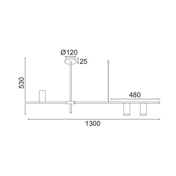 Полилей ARISTO OD843C130B Aca Lighting 3xGU10 | Osvetlenieto.bg
