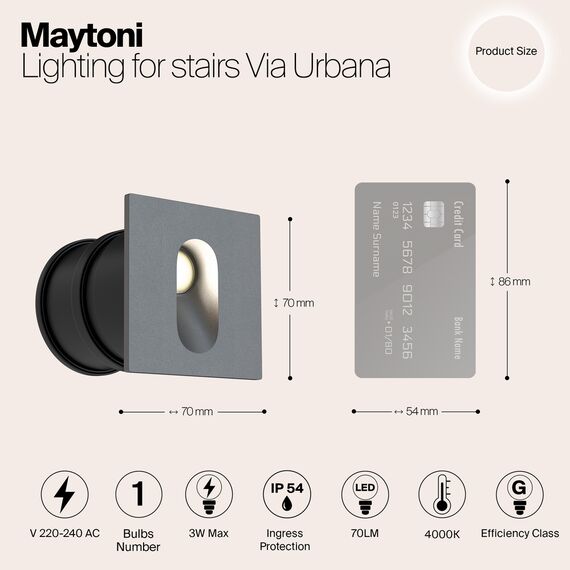 LED Осветител за вграждане в стена Via Urbana O022-L3GR Maytoni 3W 4000K IP54 | Osvetlenieto.bg LED Осветител за вграждане в стена Via Urbana O022-L3GR Maytoni 3W 4000K IP54 | Osvetlenieto.bg