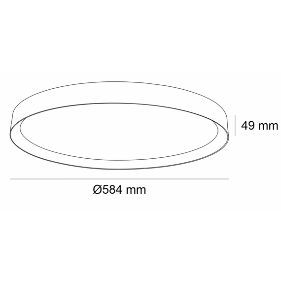 LED плафон ARIS кръг черен мат 54W Ø59cm 3000К/4000К/6000К CCT | Osvetlenieto.bg